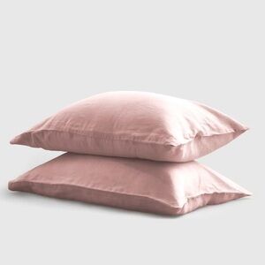 Quince European Linen Pillowcase Set King (Dusty Mauve)
